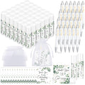 50 Set Wedding Thank You Gifts, Thank You Lip Balm Bulk Retractable Ballpoint Pen Appreciation Card Organza Drawstring Gift Bag Bridal Shower Gift for Guest Wedding Party(Eucalyptus Leaf)