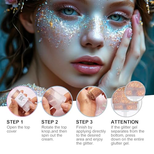 Holographic Glitter Gel for Face & Body – Waterproof Chunky Sparkles