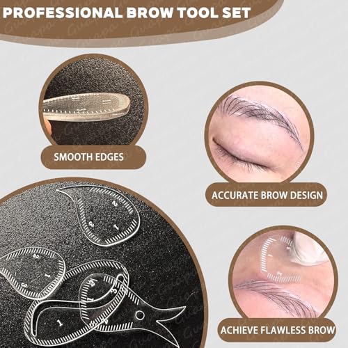 Eyebrow Mapping Ruler – Reusable Acrylic Brow Stencil Template