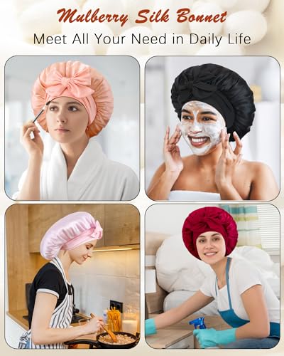 Mulberry Silk Bonnet for Sleeping | Anti-Frizz Hair Bonnet