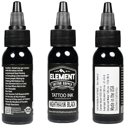 Element Nighthawk Black Tattoo Ink 1oz Bottle
