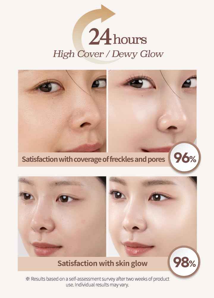 Beaudiani Mesh Glow Cushion Foundation Dewy Korean Cushion with Gemstone Complex & Skincare Benefits (12g) (#1 Natural Cover Daily (#21))