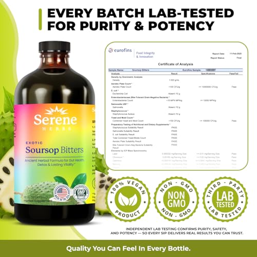 Serene Herbs Soursop Bitters Liquid - 16 fl oz Gut Health