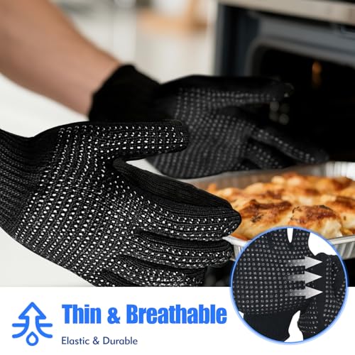 Black Heat Resistant Gloves for Hair Styling