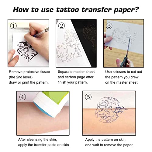 20PCS Tattoo Practice Skin & Transfer Paper Kit for Artists