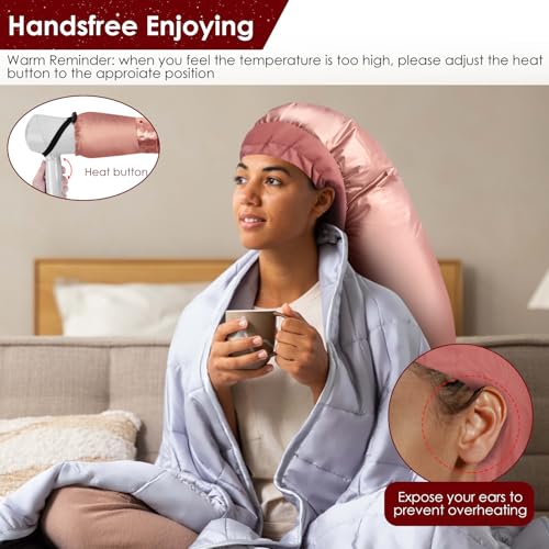 TEPENAR Extra Large Rose Gold Hair Dryer Bonnet Attachment for Fast & Even Drying