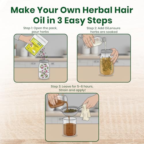 Foodherbs Herbal Hair Oil Mix | 18 Ayurvedic Herbs DIY Infusion