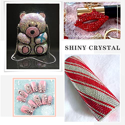 4320 Pieces Rhinestones for Christmas Decoration Flatback Glass Crystal Red Clear Green Rhinestone for X-mas Crafts DIY Nails Makeup Face Clothes Shoes(SS20,4.8-5.0MM)