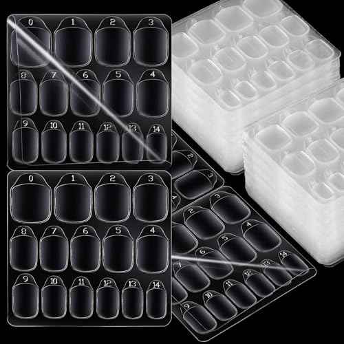 Teenitor 1500pcs Press on Nail Adhesive Tabs, 15 Sizes of Nail Stickers for Press on, Press on Nails Glue Stickers Press on Nail Sticky Tabs, 100 Sheets