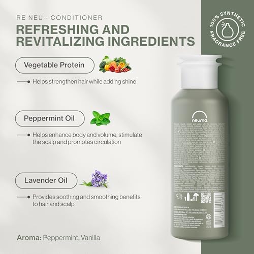 NEUMA Re Neu Conditioner 8.5 Fl. Oz. Revitalizing Conditioner Sulfate Free Paraben Free, Peppermint & Vanilla Scent