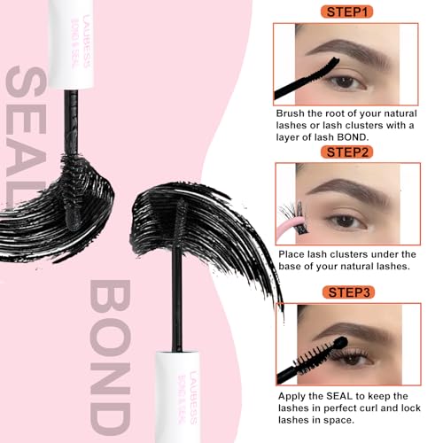 LAUBESS Lash Bond and Seal - Waterproof Cluster Lash Glue 10ml