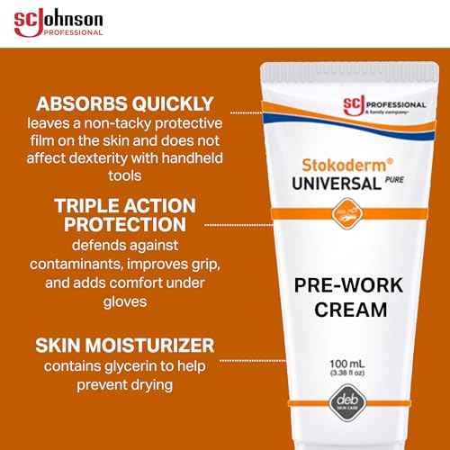 SC Johnson Professional STOKODERM Pure Pre-Work Hand Cream 100ml, 3.3814 Fl Oz (Pack Of 12)