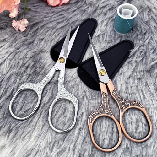 5 Inch Embroidery Scissors Set, Stainless Steel Craft Trimming Shears