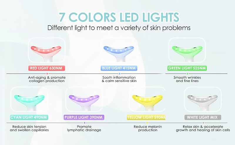 7-Color Red Light Therapy Face Massager with Vibration