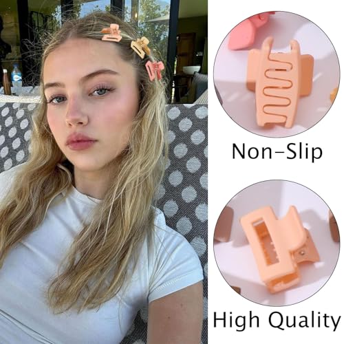 Drnytunk 30Pcs Small Hair Clips Small Claw Clips for Women Girls, Small Hair Claw Clips for Thick Thin Hair Cute Hair Jaw Clips Hair Accessories for Women Nonslip Rectangle Hair Clips With Storage Bag