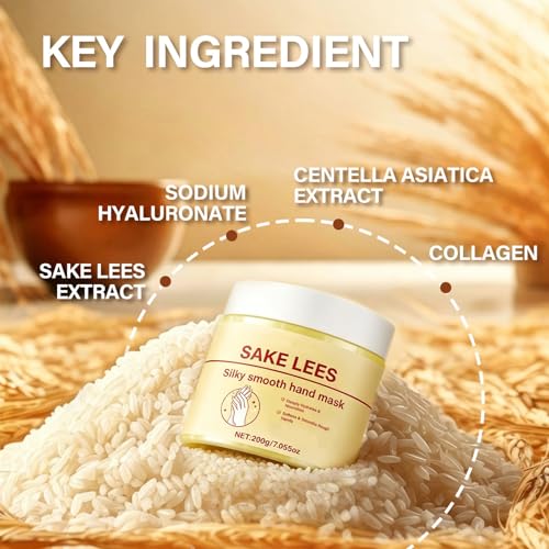 Sake Lees Hand Mask for Dry & Cracked Hands - Deep Moisturizing Spa Treatment