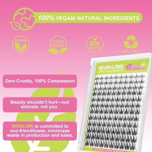 Lash Clusters Manga DIY Lash Extension Anime Eyelash Clusters 8-16mm Spiky Individual Eye Lashes Wispy False Eyelashes D Curl Cosplay Doll Cluster Eyelash Extensions Super Thin Band, G01