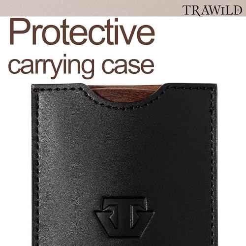 Premium Sandalwood Beard Comb with Mother of Pearl Decoration and Black Case - Traditional Craft Work & The Lux Edition for the Perfect Beard & Mustache Grooming and Gift for Men - TRAWILD (BLACK)