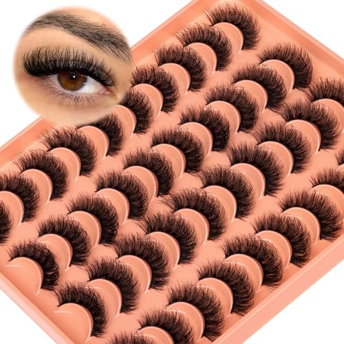6D Russian Cat Eye Lashes - 20 Pairs Faux Mink Wispy