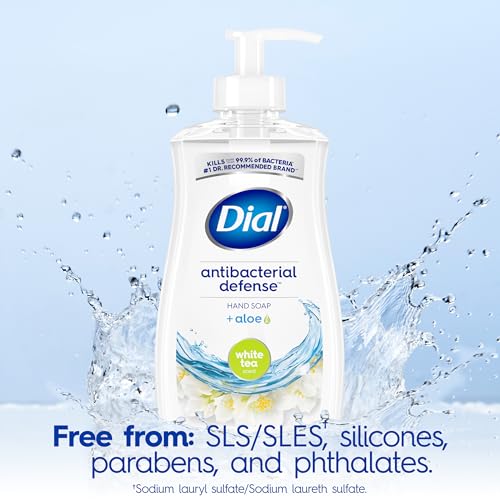 Dial Antibacterial Foaming Hand Soap Fresh Pear Refill 52 fl oz, Antibacterial Liquid Hand Soap White Tea 11 fl oz (Pack of 4)