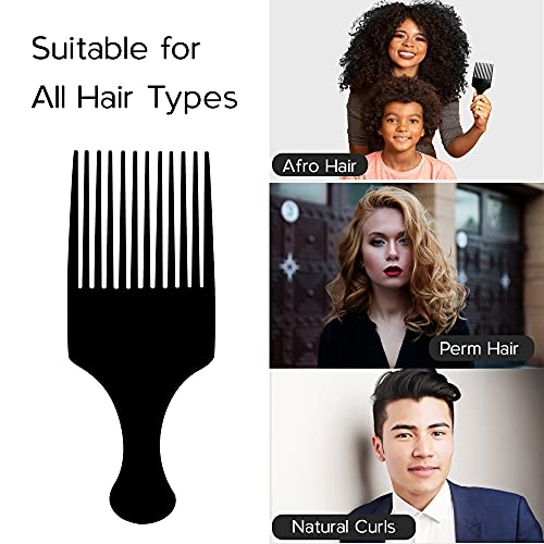Boorika Afro Hair Pick Comb 7.5 In Wide Tooth Detangling Pack of 2