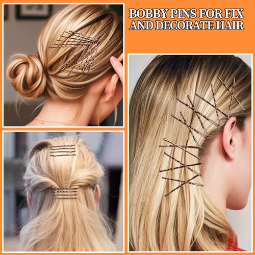 Brown Hair Bobby Pins Set - 100 Pieces for Women, U-Shaped & Bun Pins, 2 Inch