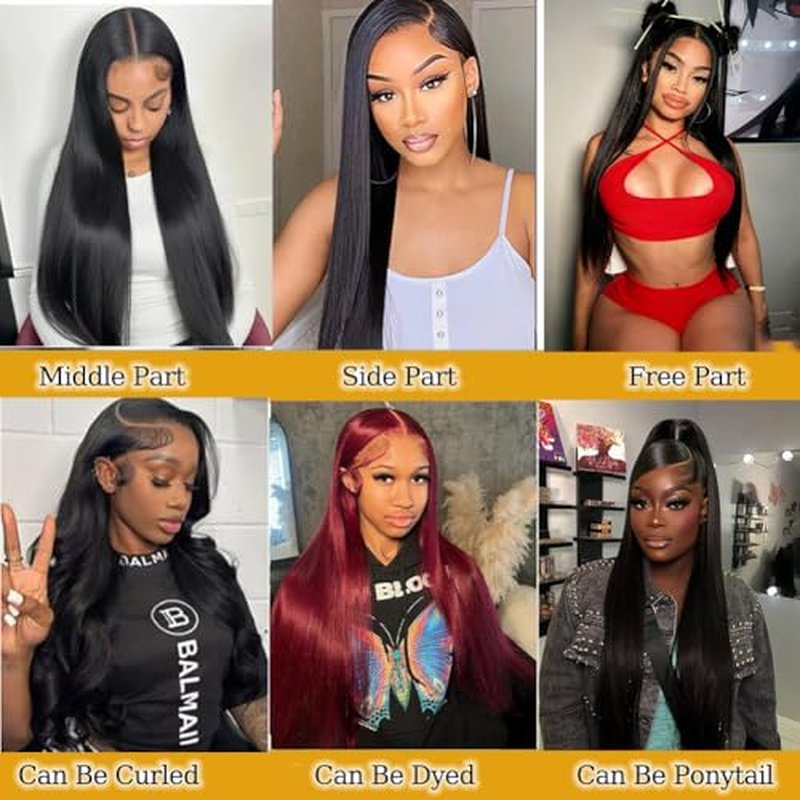 13x6 Lace Front Wig 24 Inch Straight Human Hair Pre Plucked