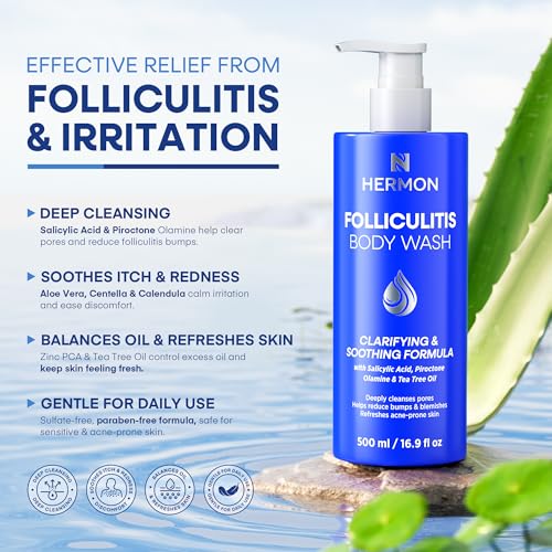 Hermon Folliculitis Body Wash with Tea Tree Oil & Salicylic Acid