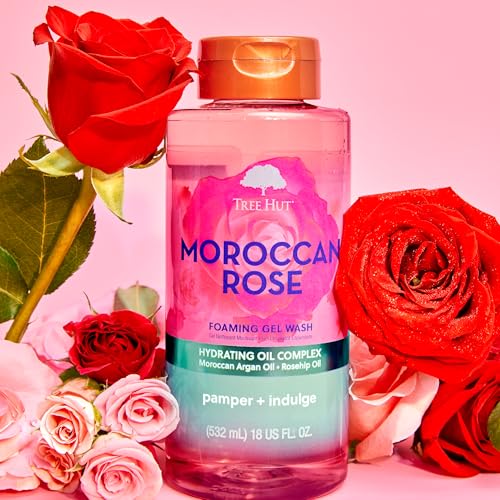 Tree Hut Moroccan Rose Nourishing & Moisturizing Foaming Gel Wash, 18 oz., Hydrating