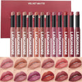 Jolilab 12Pcs Velvet Matte Lipstick Nude Matte Soft Dark Color Stick High Pigmented Long-Lasting Waterproof Lip Stick Lip Balm Beauty Cosmetics Gift for Women(01#-12#)