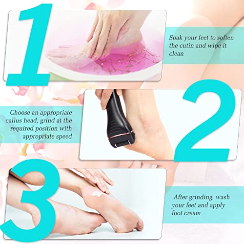 Electric Callus Remover for Feet with LED & 3 Roller Heads