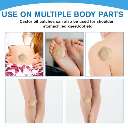 50 Pcs Castor Oil Belly Button Patches Self-Adhesive
