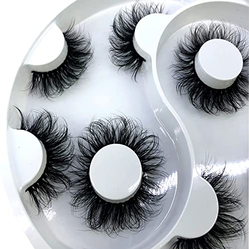 5 Pairs 8D Fluffy Cat-Eye Faux Mink False Eyelashes