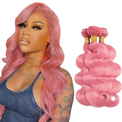 FuivJuix Pink Body Wave Bundles - 12, 14, 16 Inch Human Hair