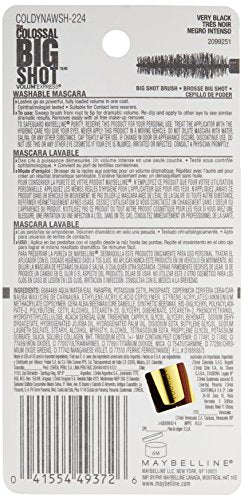 Maybelline Volum' Express Colossal Big Shot Washable Mascara, Very Black