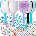 Handheld Mirrors with Gem Stickers - 6 Pack DIY Craft Kit
