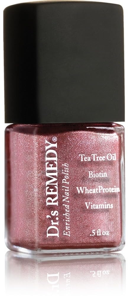 Dr’s Remedy Enriched Nail Polish: Non Toxic, All Natural, and Organic - Doctor Formulated: Strengthens, Restores, Heals, and Protects '24-Free' - REFLECTIVE Rose