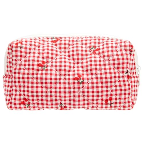 Quilted Makeup Bag Small Cosmetic Pouch Travel Organizer