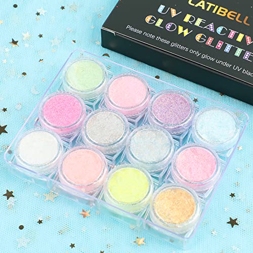 UV Black Light Reactive Body Glitter Gel - 12 Colors