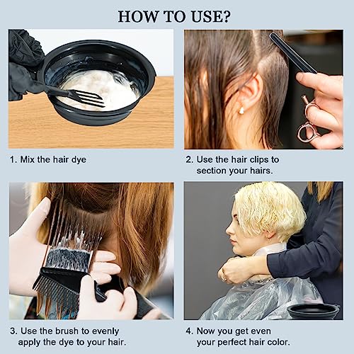 Professional Hair Dye Kit 21pcs, Salon Home Coloring Brush Set