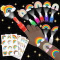 72 PC Rainbow Party Favors Set - LED Finger Lights & Glow Tattoos