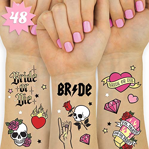 xo, Fetti Bride or Die Temporary Tattoos - 48 Gold Foil Designs