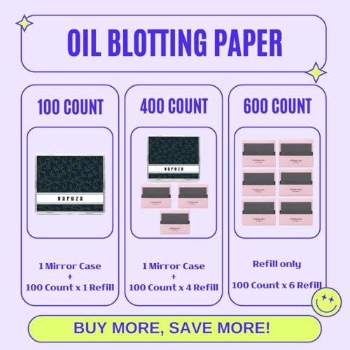Bamboo Charcoal Oil Blotting Sheets - 600 Count Refills