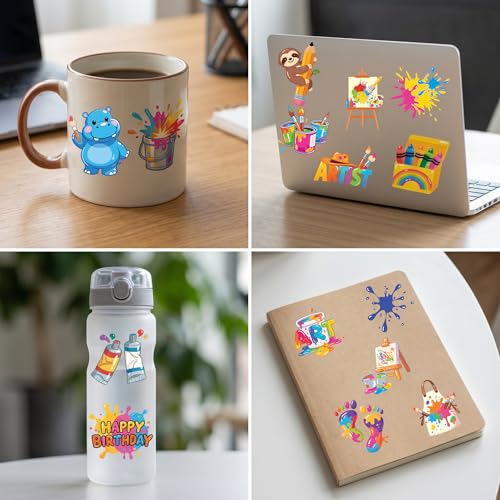 96 PCS Watercolor Art Temporary Tattoos for Kids