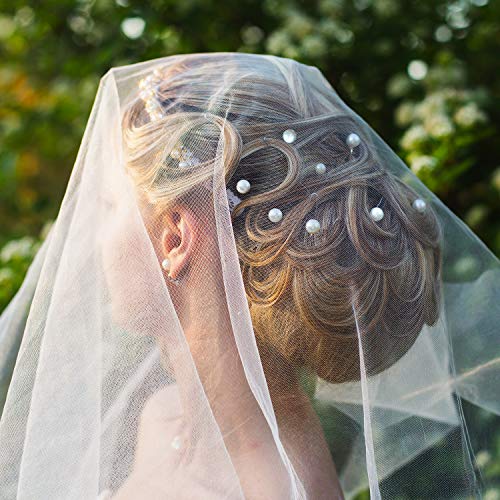 40-Pack White Pearl U-Shaped Bobby Pins for Bridal Hair