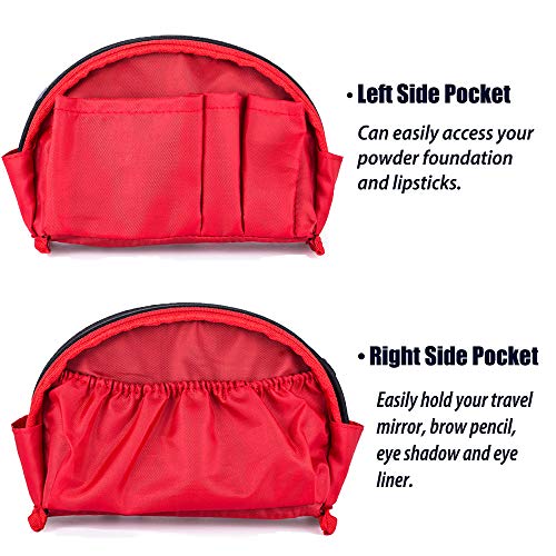 Hekyip Half Moon Cosmetic Bag - Waterproof Makeup Pouch