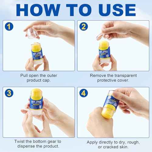 60% Urea with 2% Salicylic Acid Urea Foot Care Stick, Foot Cream Moisturizer for Dry Cracked Feet, Knees, Elbows, Hands,Moisturizes and Hydrates the Dry Skin,Callus Remover & Skin Softener -1.41oz