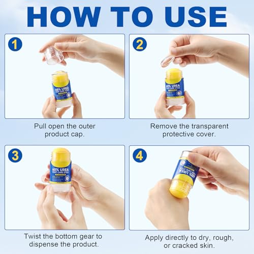 FANSHI 60% Urea Stick for Dry Cracked Heels - 2 Pack Exfoliating Foot Balm