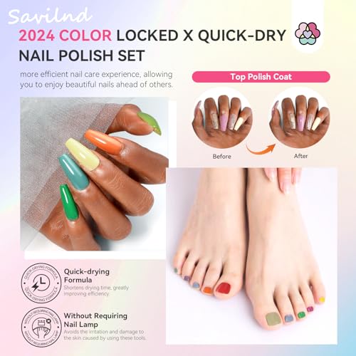 SAVILAND 42PCS Gel Nail Polish Kit: 32 Colors Fall Gel Polish Set Brown Black Glitter Soak Off U V Gel Polish with PH Bond Base Top Matte & Glossy Polish Coat Manicure Kit for Salon Women