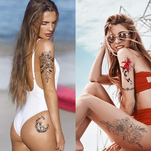 Cerlaza Temporary Tattoos 162 Styles, 50 Sheets Waterproof